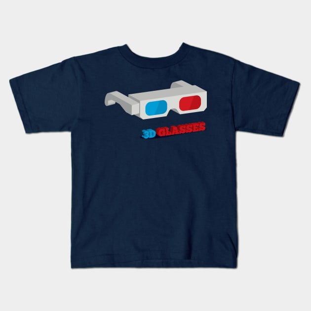3D Glasses Kids T-Shirt by modernistdesign